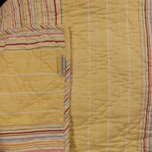 Pottery Barn Bedding Pottery Barn Yellow Stripe Handstitched Quilt